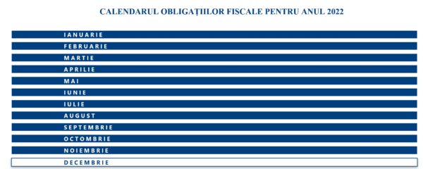 Calendar ANAF: declarații fiscale pe luna decembrie 2022